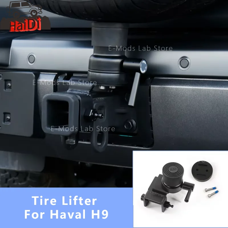 Engate de Reboque para Haval H9 com Base Quadrada, Gancho de Reboque para Pneu, Capa de Reboque, Gancho Hooligan, para RV e Off-road, Peças de Modificação para Tração Externa