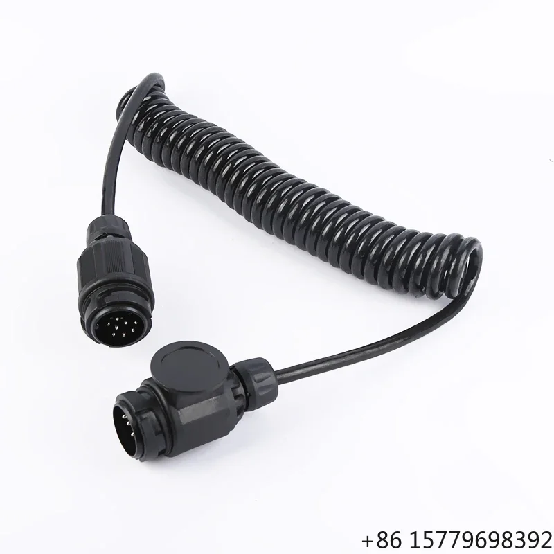 

High Resilience Truck Trailer Spiral Coiled Cable Trailer Adapter Trailer Wiring Connector Plug
