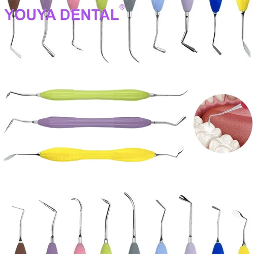 Espátula de relleno de resina compuesta Dental, juego de restauración estética, Kit de relleno de resina, espátula de restauración, herramientas de dentista de doble cabezal