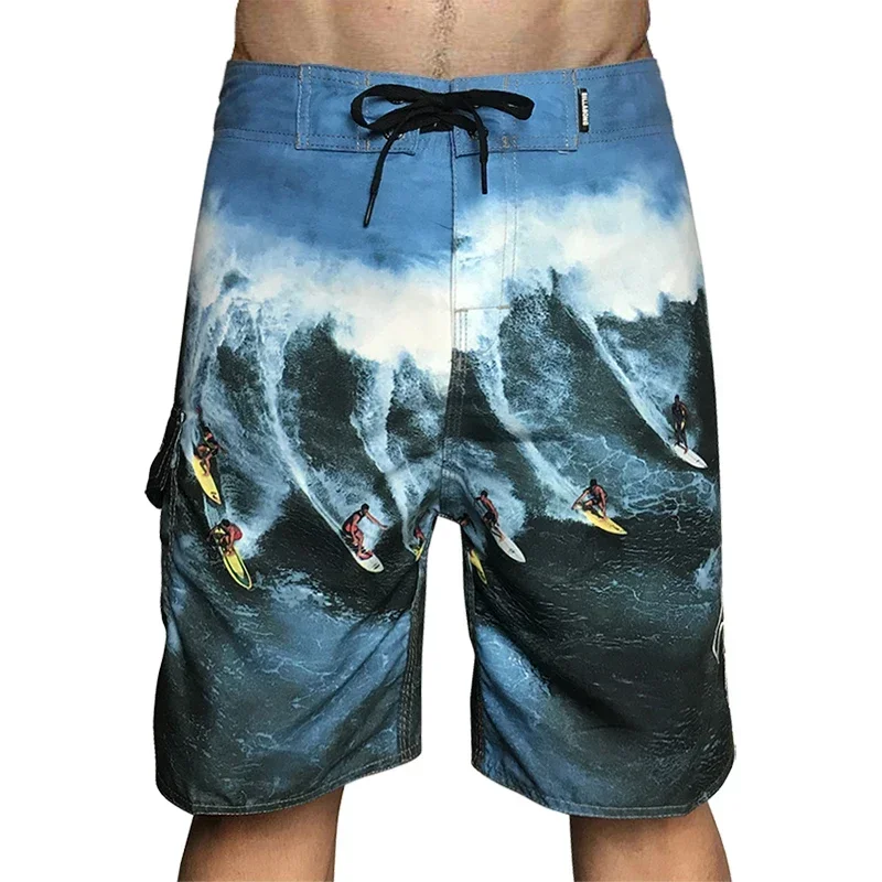 Men\'s Board Swimming Shorts Trendy De Bain Homme Bermuda Water Beach Shorts Quick Drying Pants Hawaiian Beach Vacation Wear