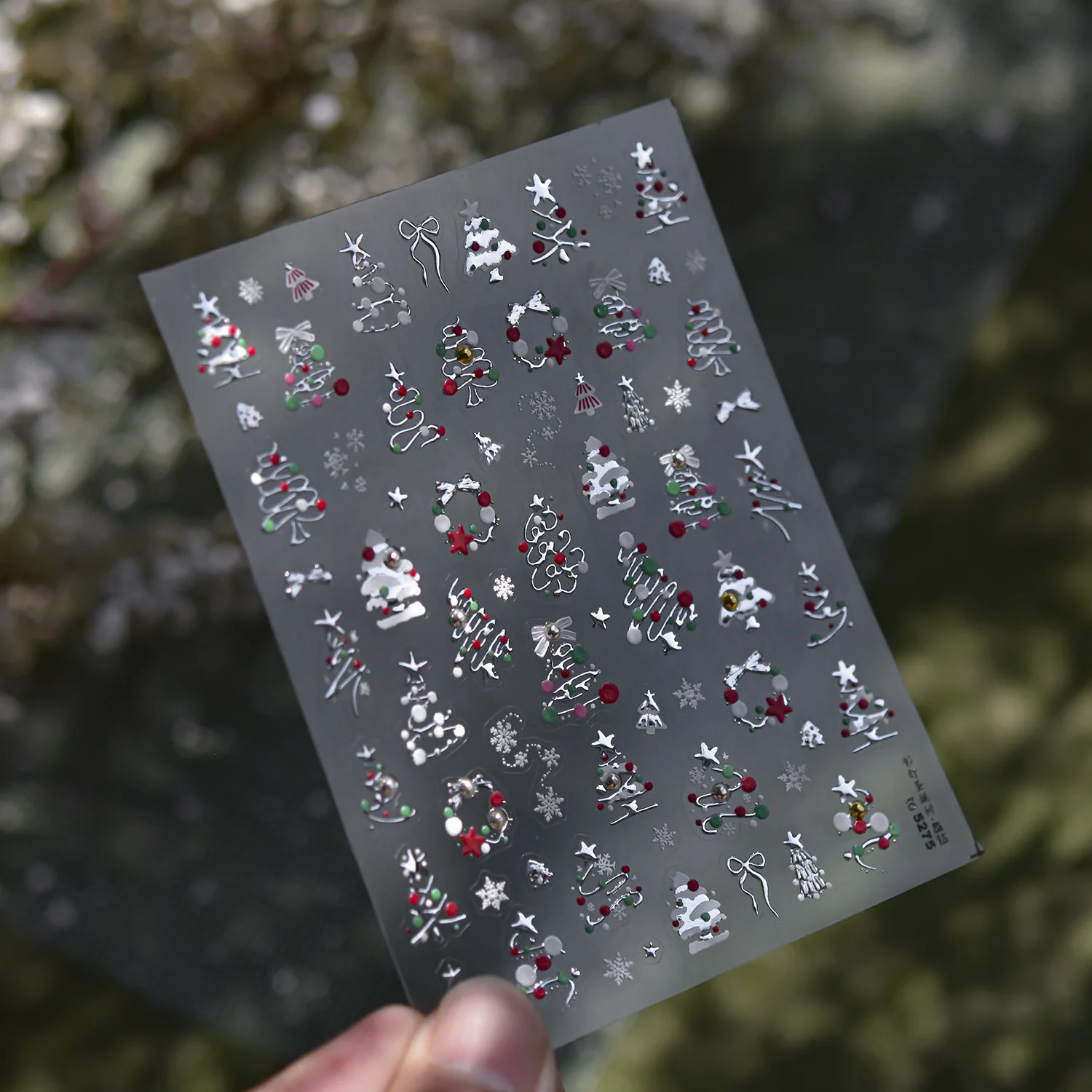 Autocollants pour ongles de dessin animé 3D de noël, cristal de luxe, diamant, ours, arbre, colle arrière de pomme, autocollants pour Nail Art, nouvelles décorations pour ongles, DIY bricolage