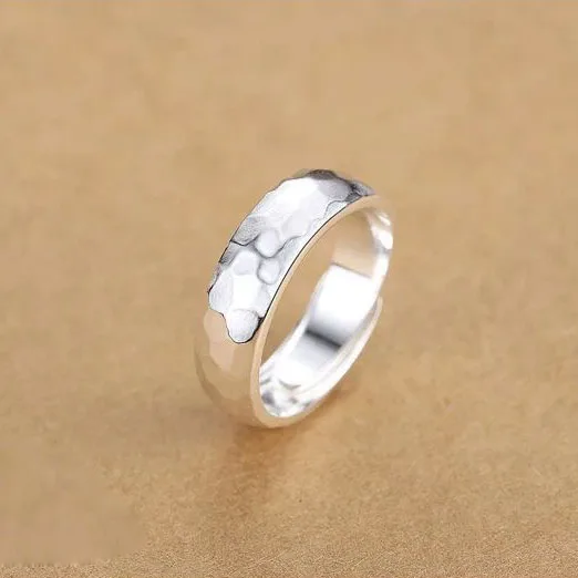 925 Sterling Silver Minimalist Smooth Open Finger Ring
