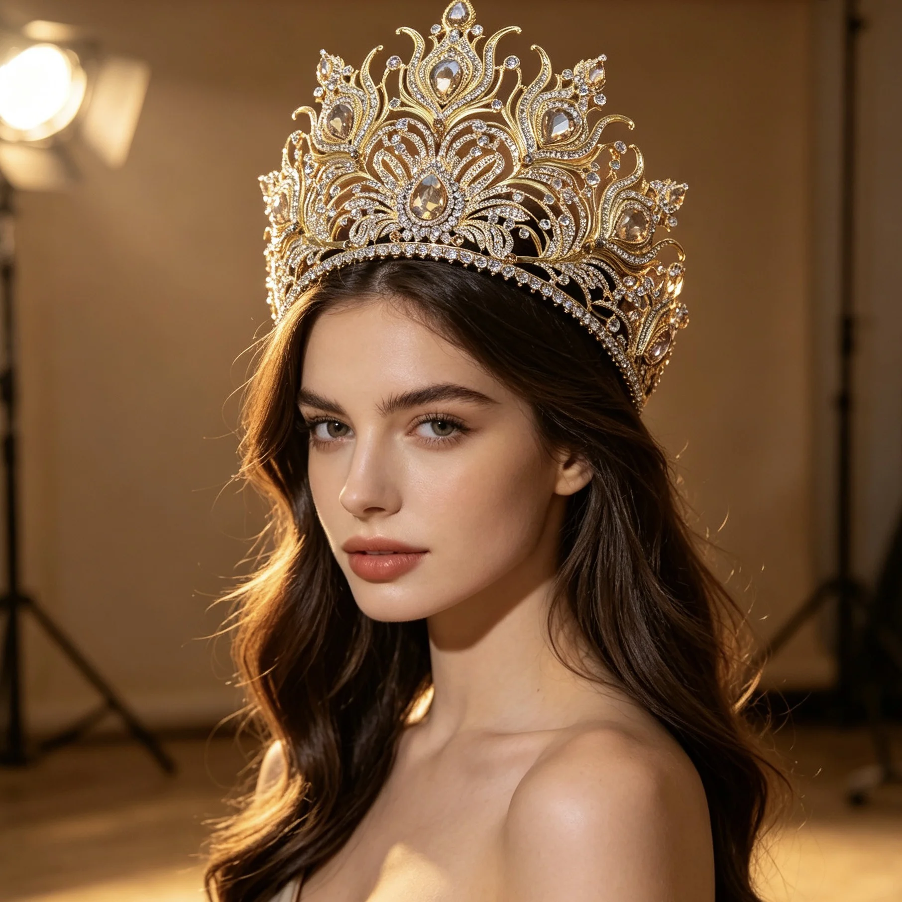 Large Rhinestone Queen Crown Tiara for Women Pageant Beauty Contest Birthday Party Bride Wedding Headpiece