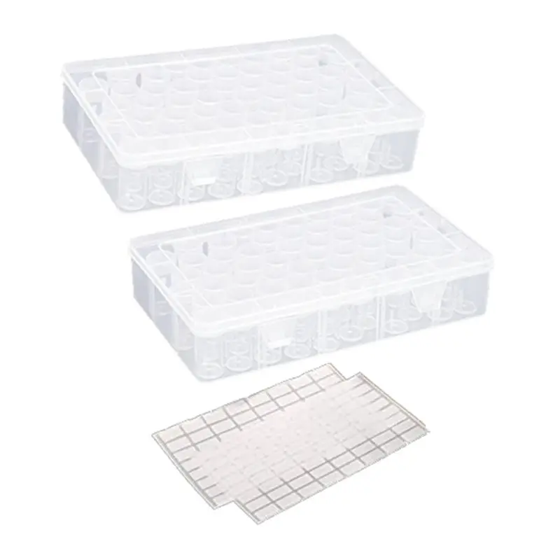A77K 2 Pack Painting Boxes, 120 Grids Plastic Beads Storage Container, 5D Embroidery Accessories Storage Organizer