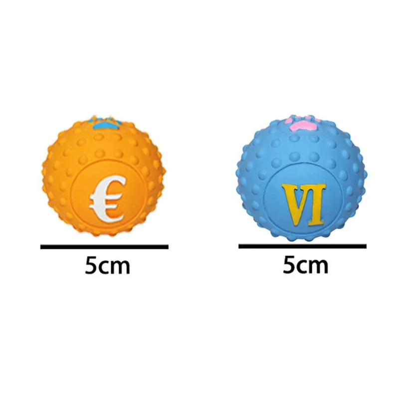 천연 라텍스 개 장난감 볼 범프 포인트 어금니 청소, 치아 상호 작용, 무독성 끽끽 소리 애완 동물 장난감, 소형견 훈련 씹기 장난감