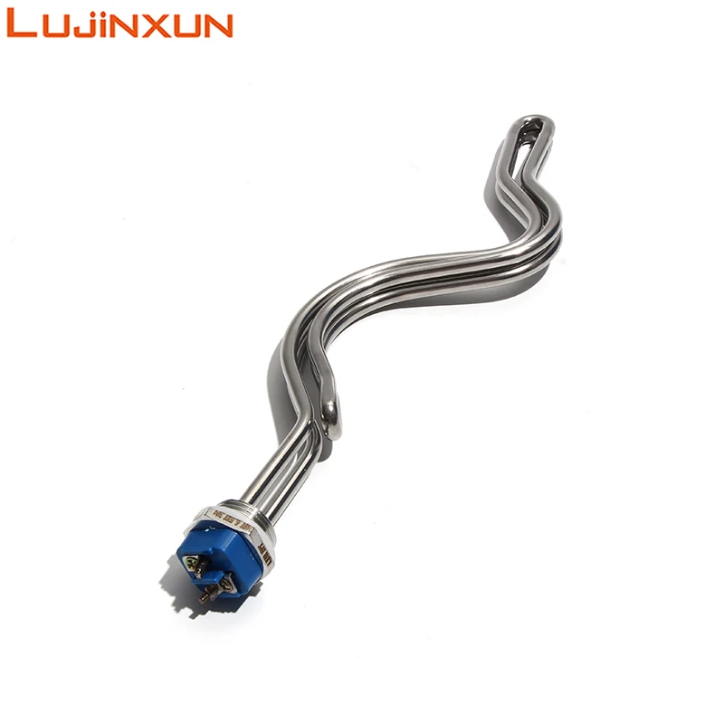 LUJINXUN 240V 5500W Immersion Ripple Foldback Brewing Water Tubular Heater Element with 1 Inch NPT Thread