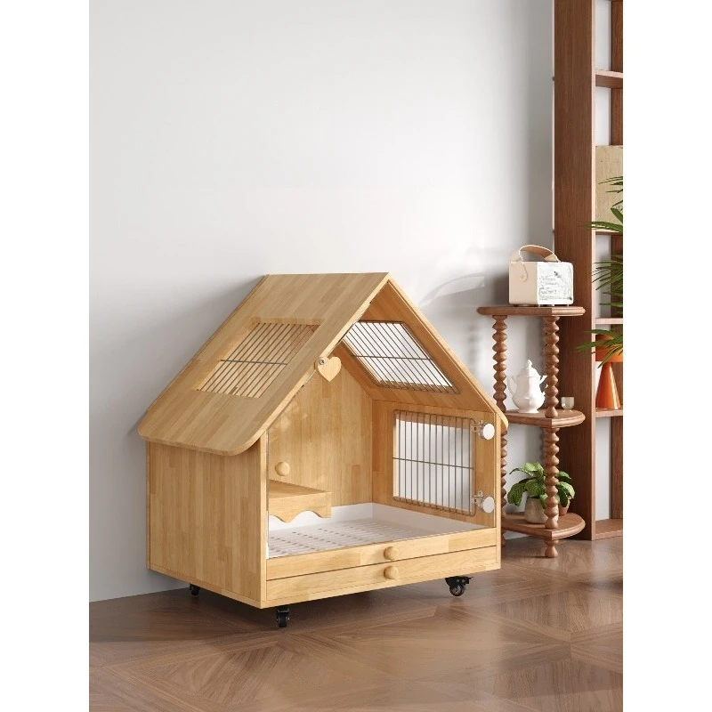 Rabbit cage large indoor double tray anti-spray urine pet villa dog cage