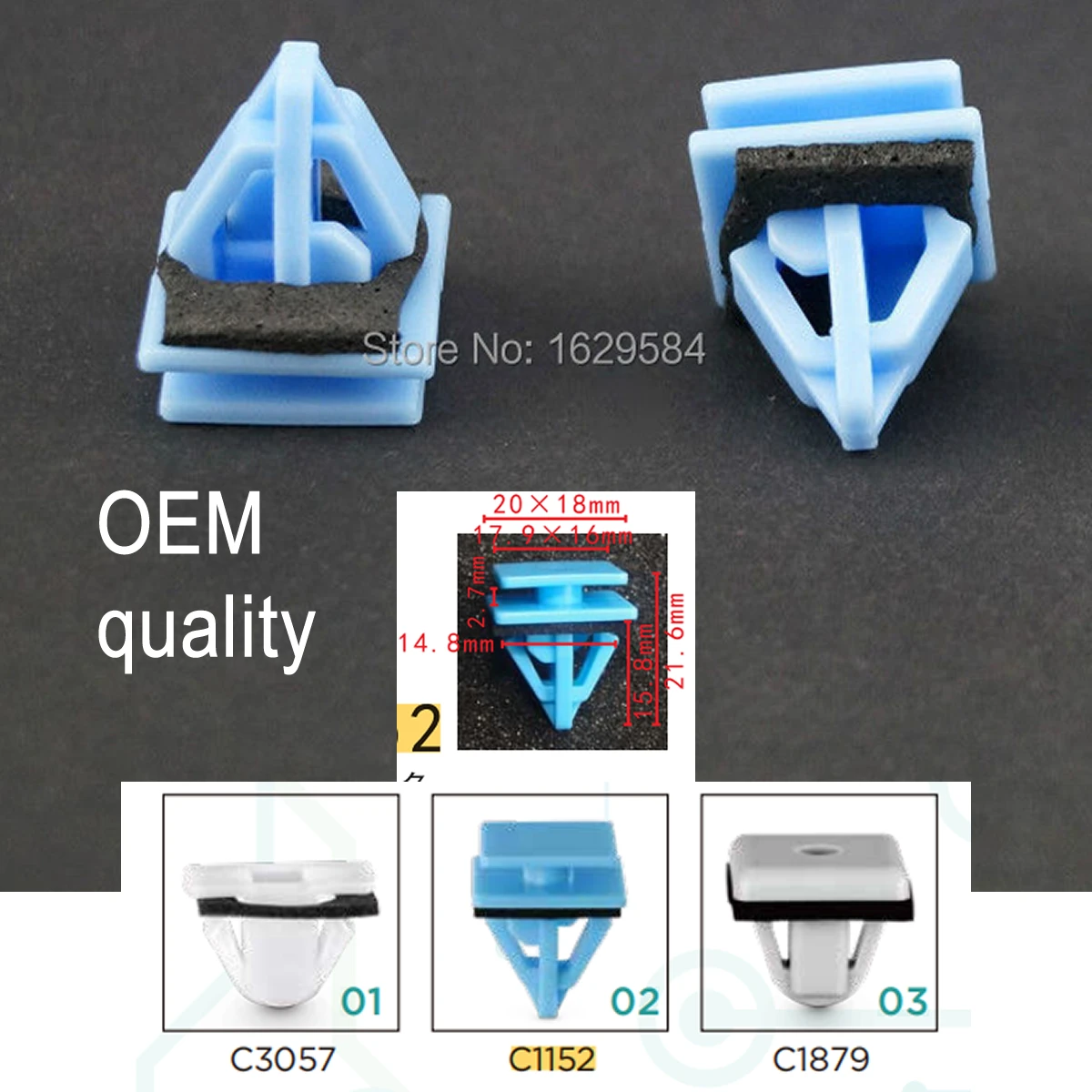 20PCS Blue Nylon Rocker Panel Molding Clips Sealer 87758-3L000 For Hyundai Azera Sonata 877583L000