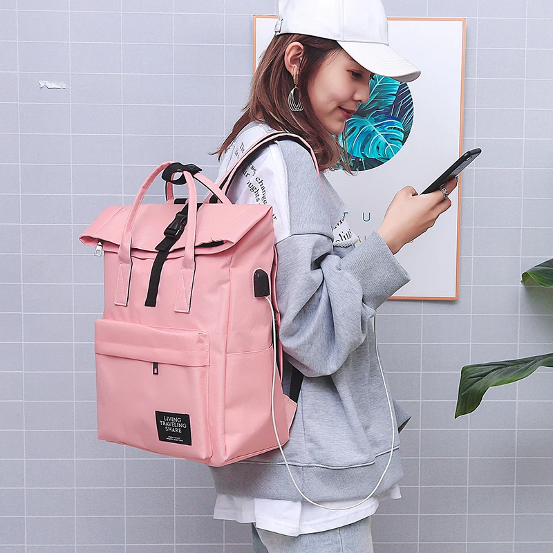 Mode USB Laptop Rucksack Für Frauen Männer Schulter Taschen Schul Weiblichen Mochila Rucksäcke Für Teenager Mädchen Reise Rucksack