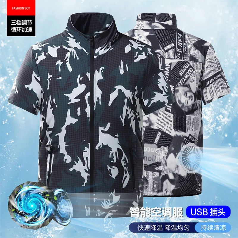 

Cool Vest Wearable Cooling Fan Vests Air-conditioned Clothes 3-speed Adjustment Usb High Temperature Work Hiking Fishing Jacket
