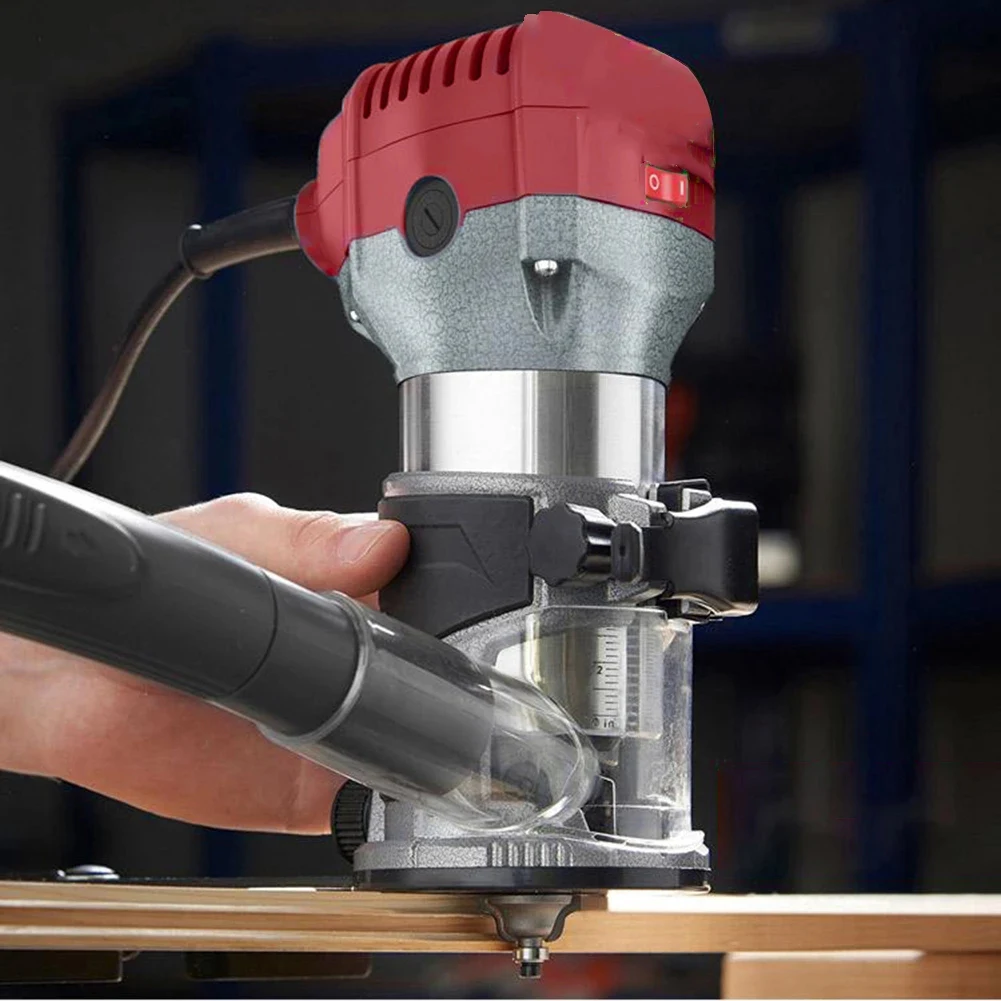 Plunge Router lengan karet, bagian dasar Router penggilingan kayu aluminium Aloi penutup debu mesin Router