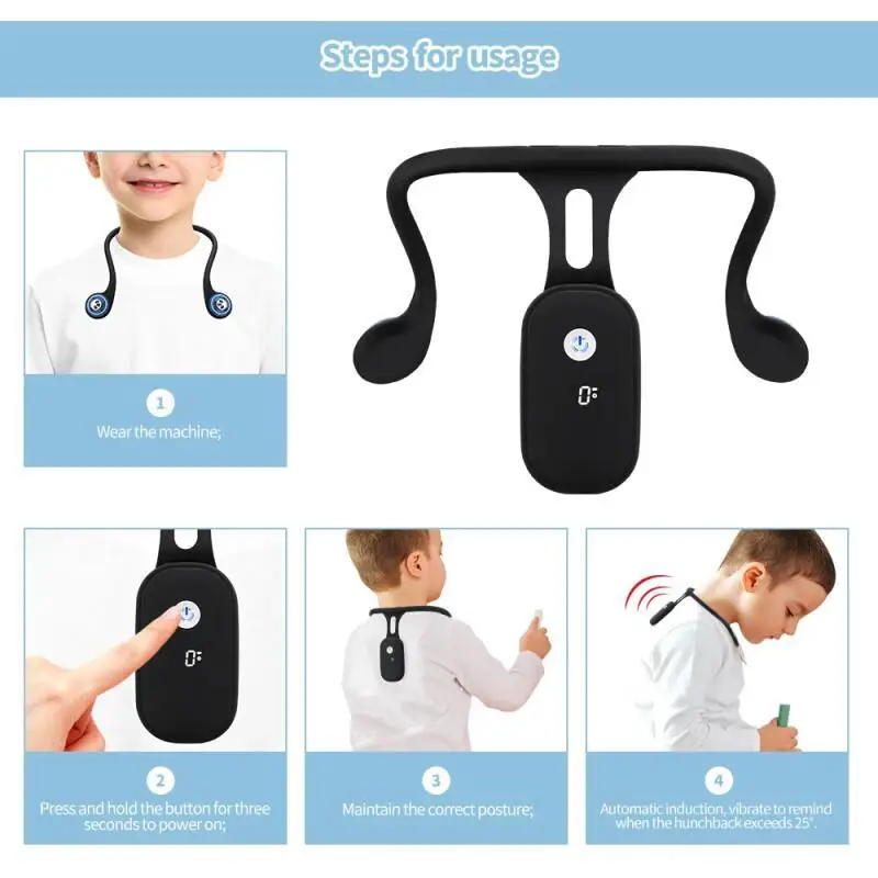 Smart Posture Reminder Corrector, Real-Time Monitoring Posture Training Tool for Kids & Adults