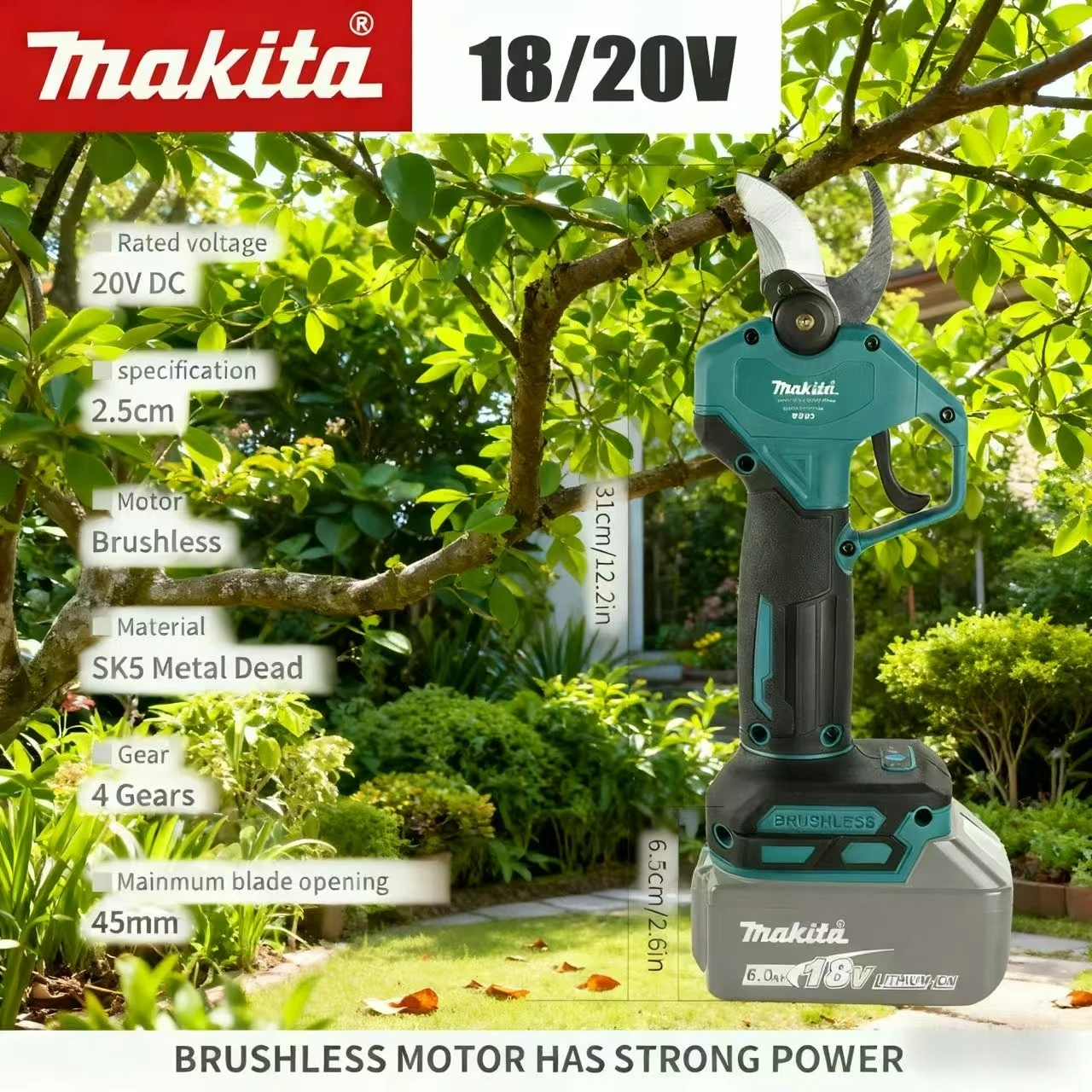 ماكيتا 18 فولت مقص كهربائي لاسلكي لتقليم الفروع والأوراق على أشجار الفاكهة في الحديقة، ماكينة تشذيب فرع قابلة لإعادة الشحن #1