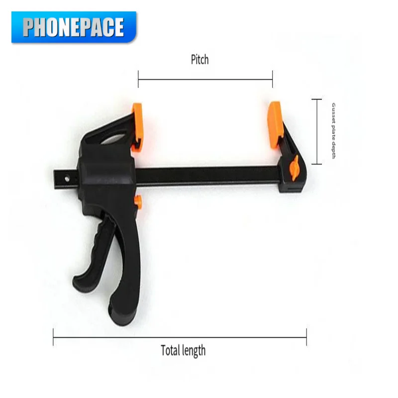 5/2 Piece 4 Inch Ratchet Release Clip Set, Solid Fast Woodworking Work Bar Clamp for DIY Carpentry & Cabinet Making
