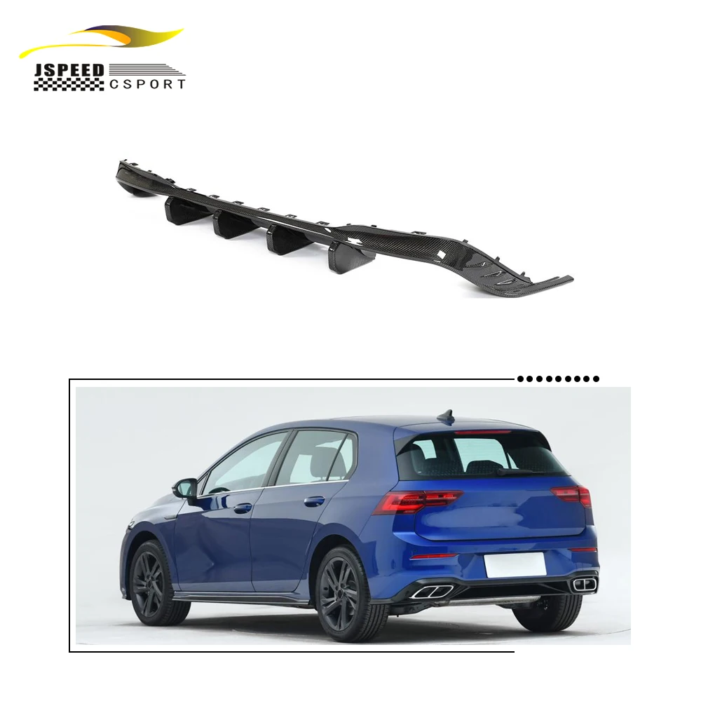 

Подходит для диффузора заднего бампера из углеродного волокна JCSPORTLINE Volkswagen Golf MK8R 2021.