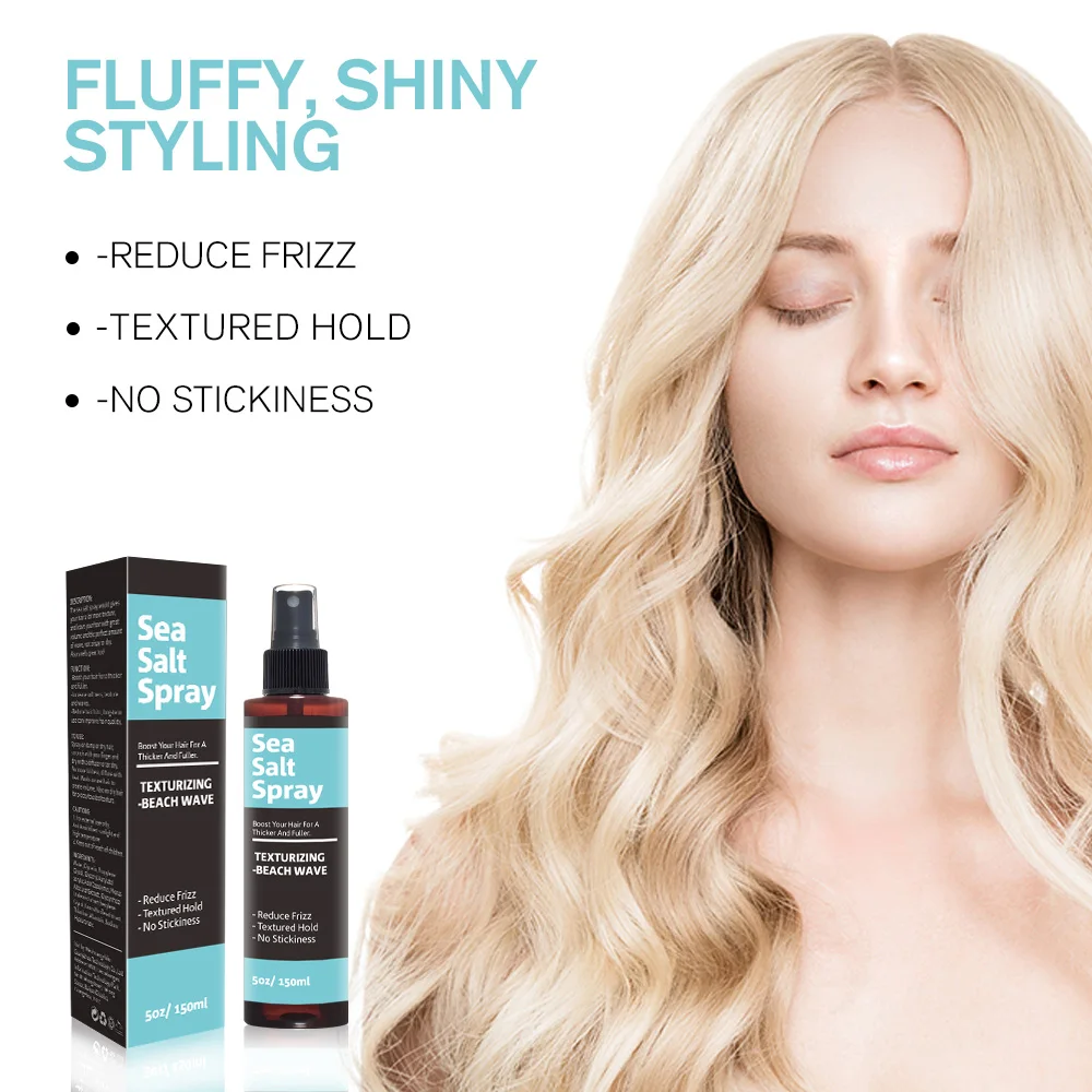 150 ml natürliches Meersalzspray für das Haar, texturierendes Strandwellen-Stylingspray, sorgt für den Volumenhalt für Männer und Frauen, natürliche Haarpflege