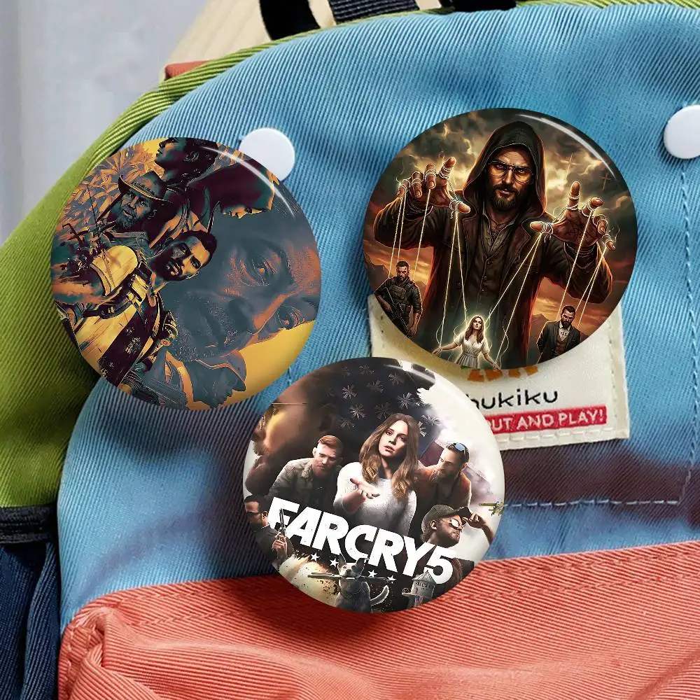 FPS Action shooting F-FarCry game Customizable Soft Button Pin For Women Creative Jewelry Funny Badge Cartoon Lover Hat