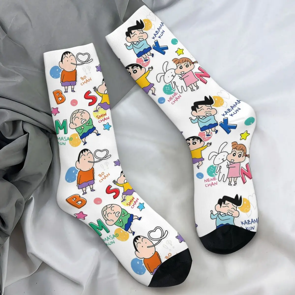 Calcetines Crayon Shin-chans otoño Kasukabe boeitai medias elegantes hombres calcetines de calidad patrón Skateboard calcetines antideslizantes