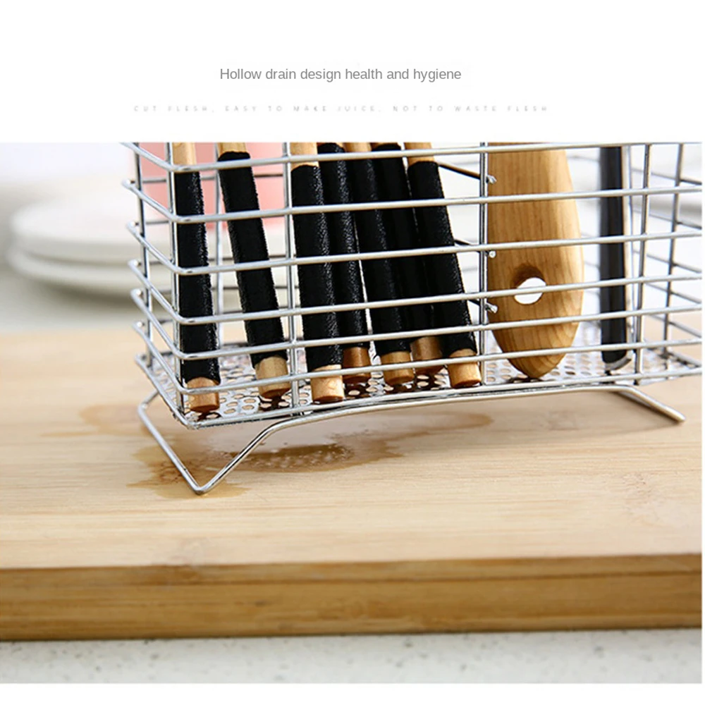 금속 걸이식 커트레이 거치대 배수구 숟가락 포크 젓가락 보관 바구니 랙 주방 도구 정리함 식기 튜브 Jy25 20