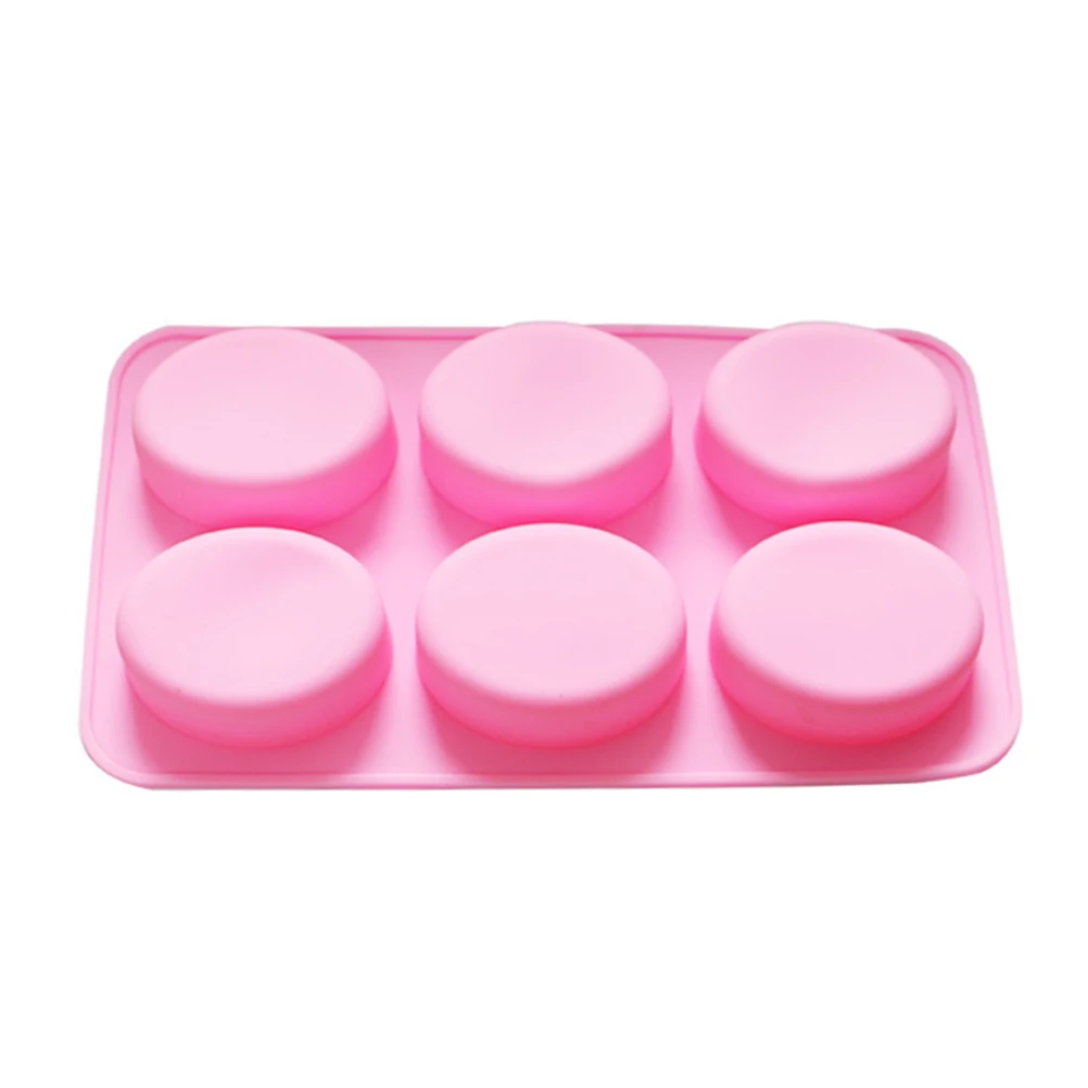 

6 Cavities Soap Snowflake Mold Tray Mold Food Grade Snowflake Cake Soap Tray Pink Non Toxic Kitchen Baking