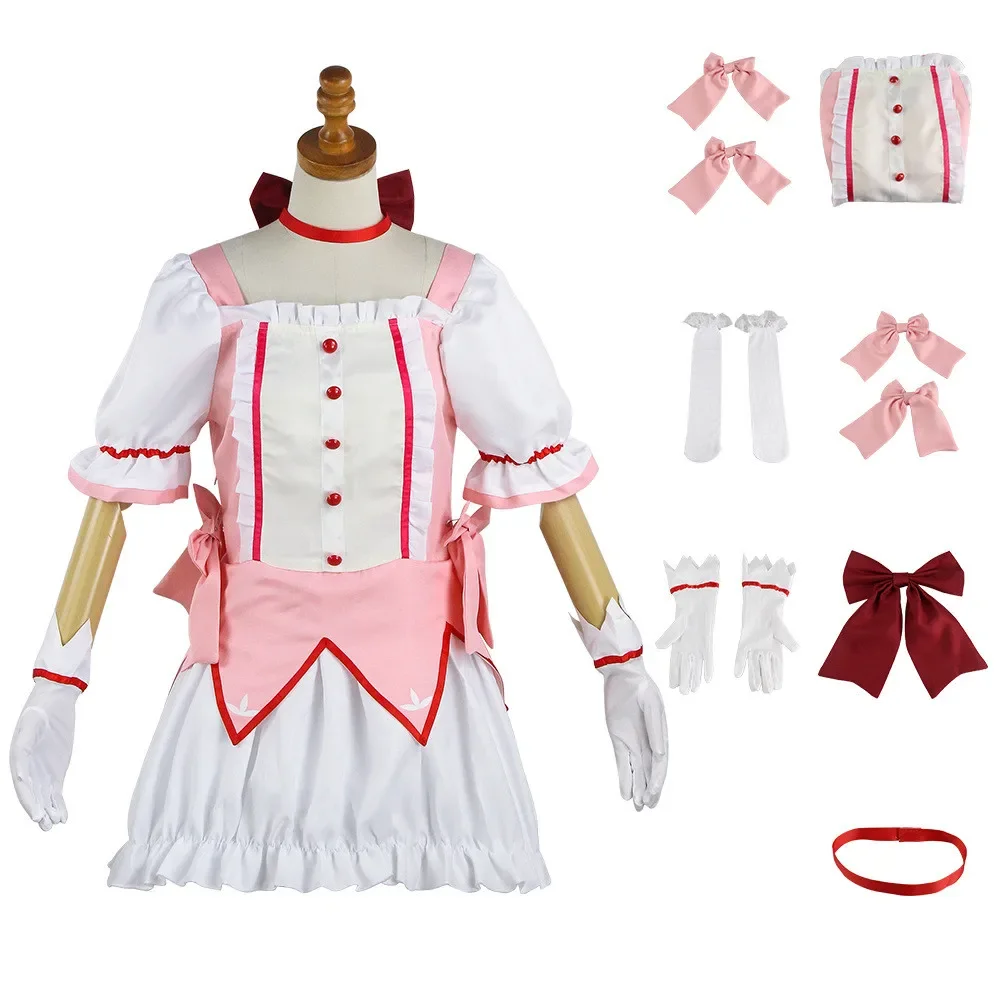 Anime Magical Girl Puella Magi Madoka Magica Akemi Homura Kaname Madoka Tomoe Mami คอสเพลย์ชุดวิกผมชุดกระโปรง