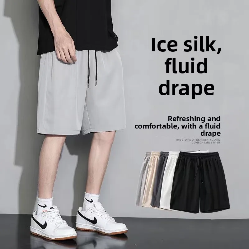 Men's qui seco orts verão esportes respirável baskeall calças na moda marca simples cor cinco quartos praia calças casuais