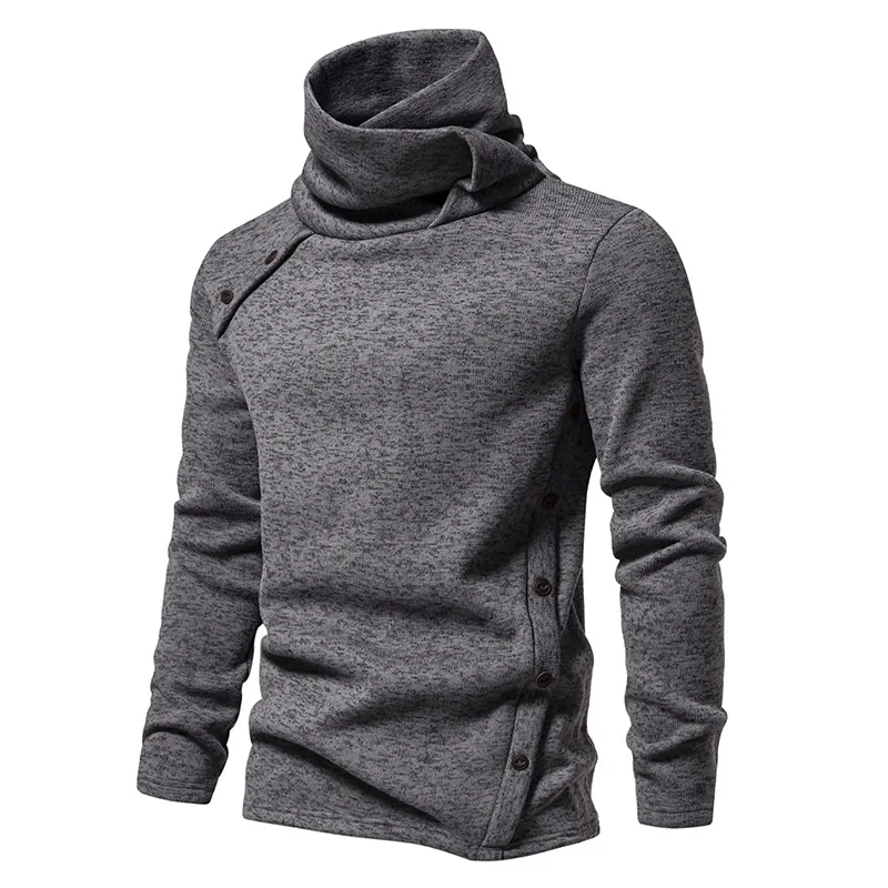 

202 Autumn and Winter New Men's Stacked Collar Sweater Jacket Fashionable Jacquard Pullover Sweatshirt
