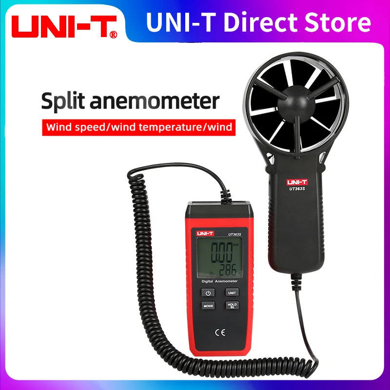 เครื่องทดสอบอุณหภูมิความเร็วในเครื่องวัดความเร็วลมขนาดเล็ก UT363S UNI-T จอแสดงผล LCD การไหลของอากาศความเร็วสูงสุด/เฉลี่ยการวัดระดับลม1 ~ 12