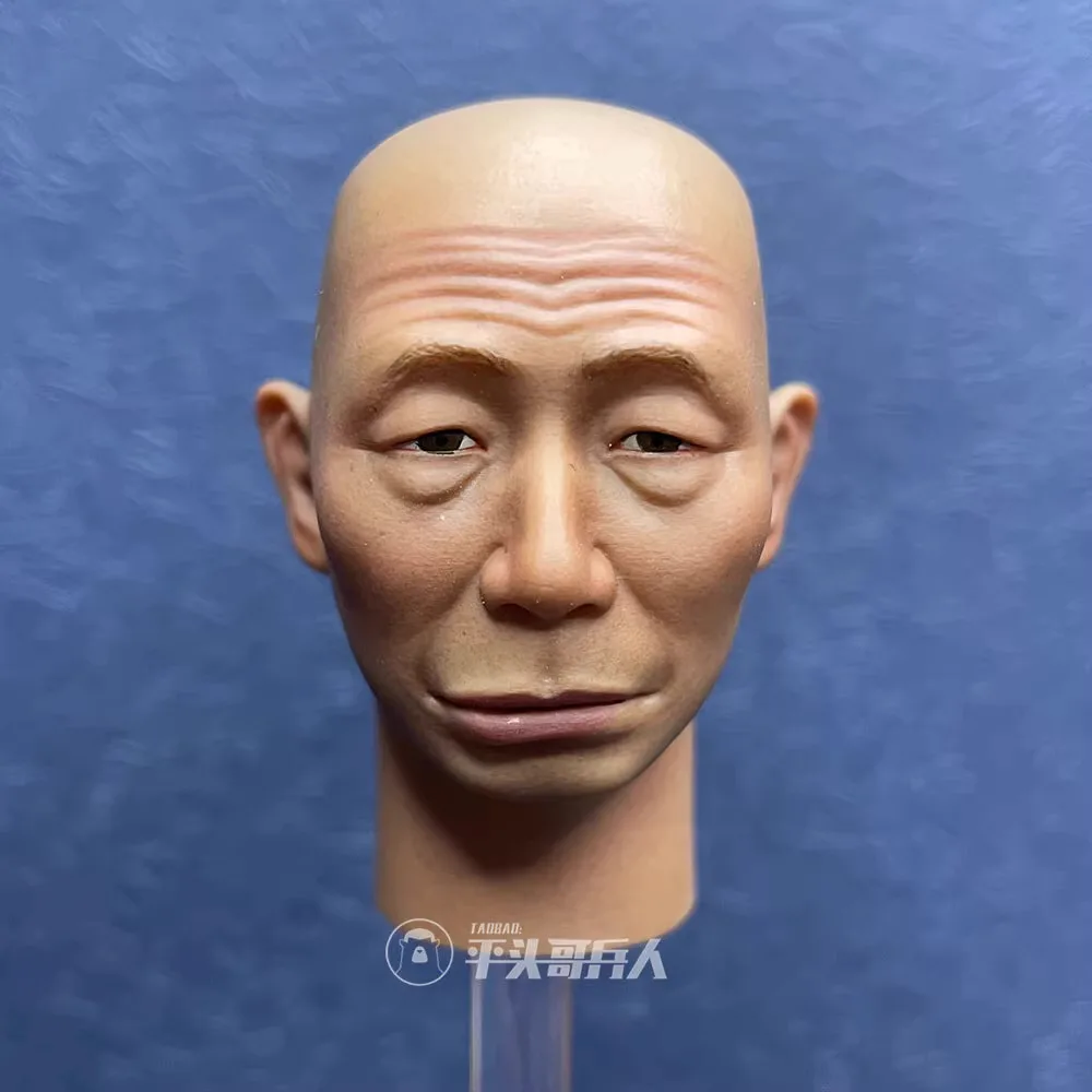 Hot Sales 1/6 Asia Orient Man Monk Wrrior Monk Bald Old Male Head Sculpture Carving For 12