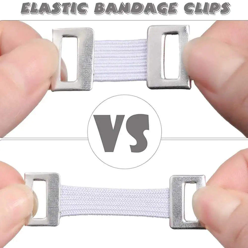10Pcs/Set Elastic Bandage Clips Bandage Wrap Clips Stretch Metal Replaceable for Various Types Bandages