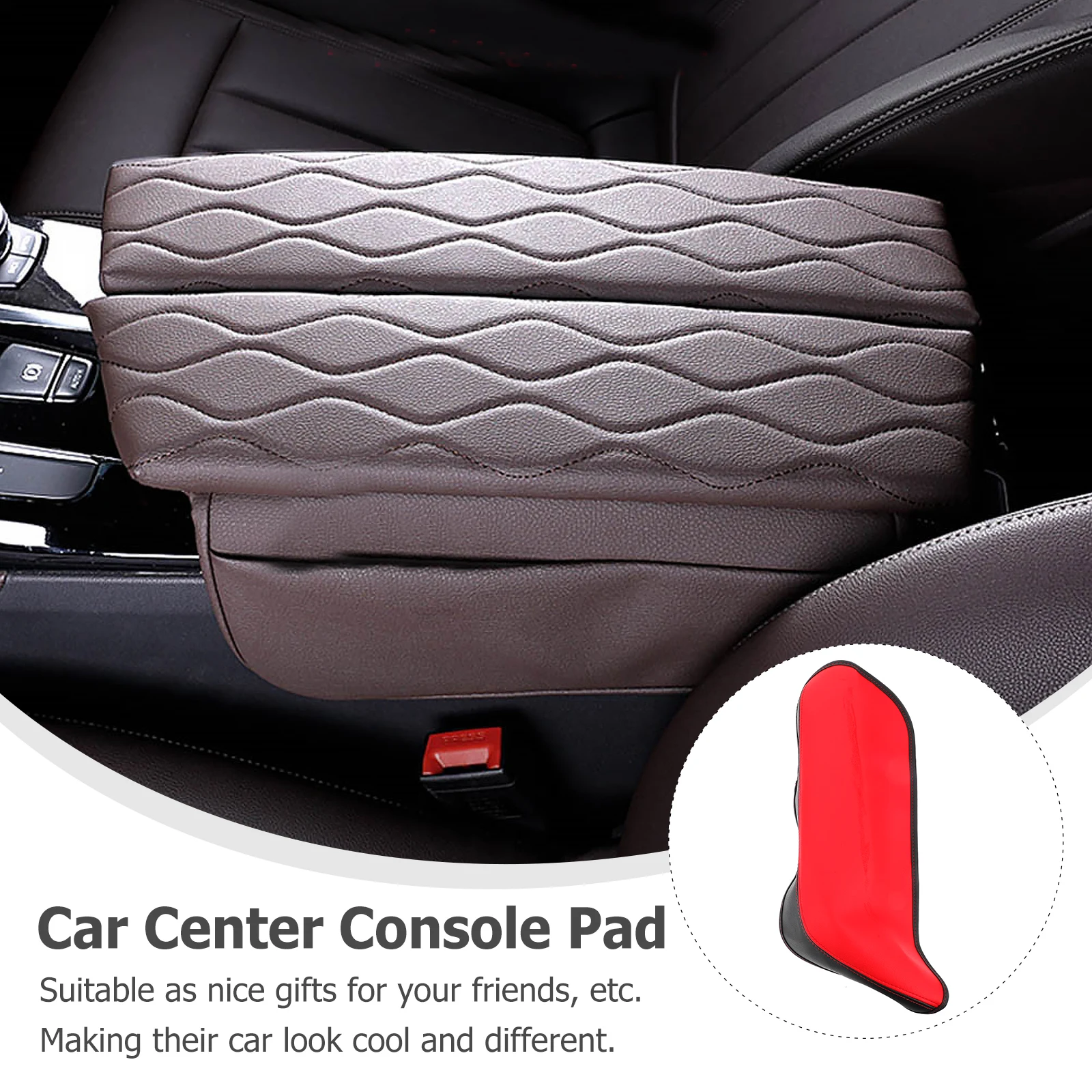 

Center Console Armrest Cover Car Protector Interior Pad Accessory Red Protective