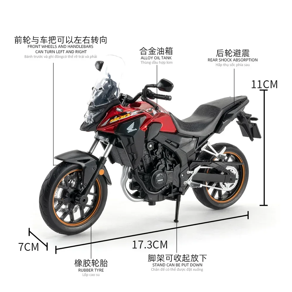 1:12 Honda CB400X Alloy Motorcycle Model Diecast Street Off Road Autocycle Model Simulation Collection Children Toy Gift M60