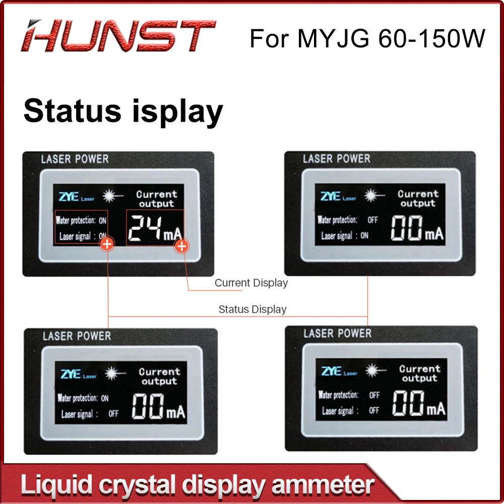 Hunst display lcd medidor de corrente para teste co2 laser fonte alimentação tela externa diy myjg série monitor equipamentos peças