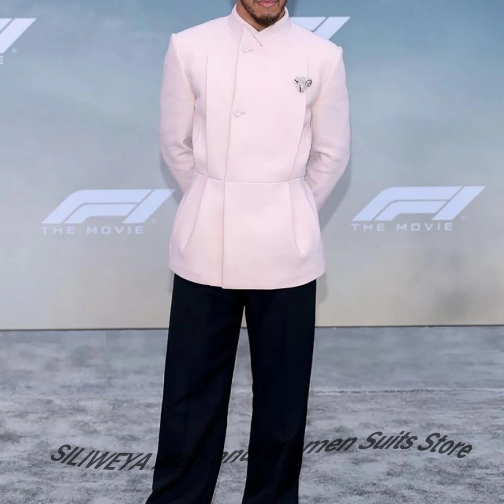 

Sophisticated Men's Pale Pink Suits Single Breasted 2Piece Set Unique Jacket+Pants Formal Wedding Evening Party Wear