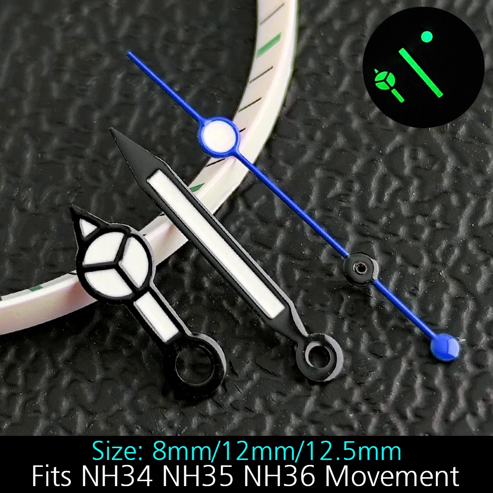 Uhrzeiger Grün/Blau Leuchtende Zeiger Passend für NH35/ETA2824/Miyota8285 Uhrwerke Zubehör Armbanduhrenteile für Herren NH35 Zeiger – Detail 8