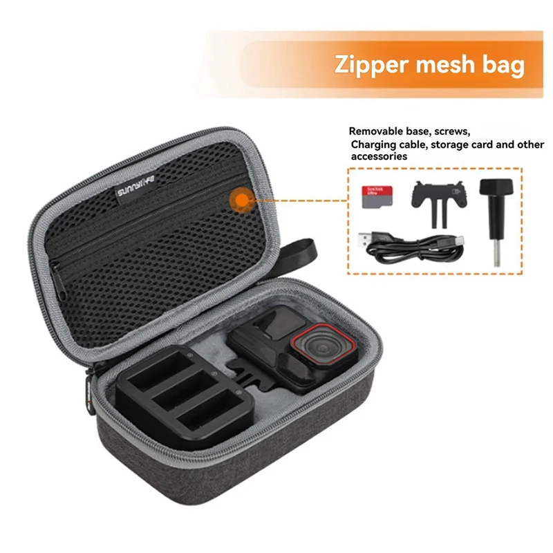 

SUNNYLIFE For Insta360 Ace/Ace Pro 2/1 Carrying Bag Camera Storage Case With Accessory Compartments, Lightweight Design