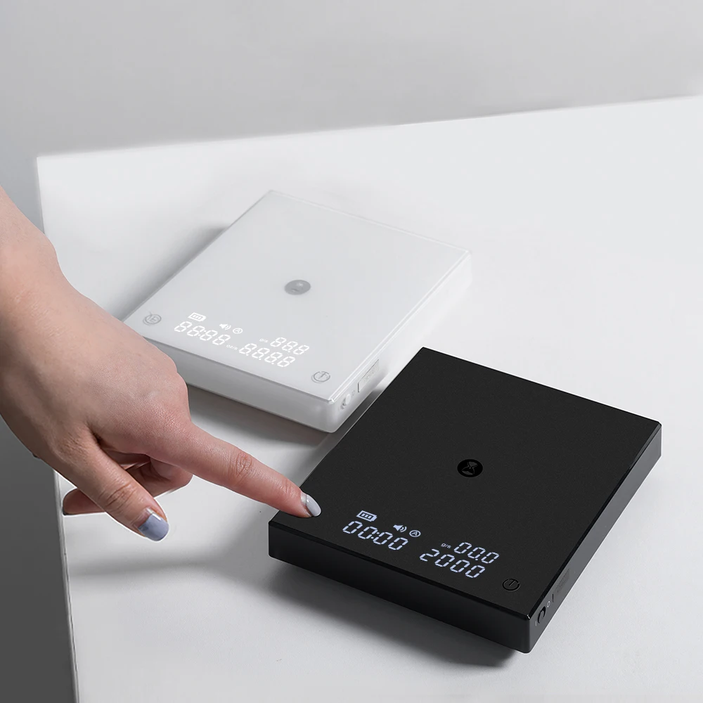 Fotografia 3: Timemore balança de café pro com espelho preto, balança digital de 0,1g com temporizador, plataforma de pesagem recarregável para uso doméstico/barista