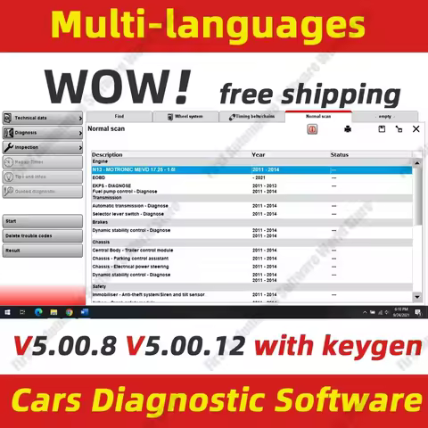 WOW 5.00.12 diagnostics Software 5.00.8 R2 + Kengen French Spanish Polish Italian Serbian German Polish Dutch Czech Portuguese