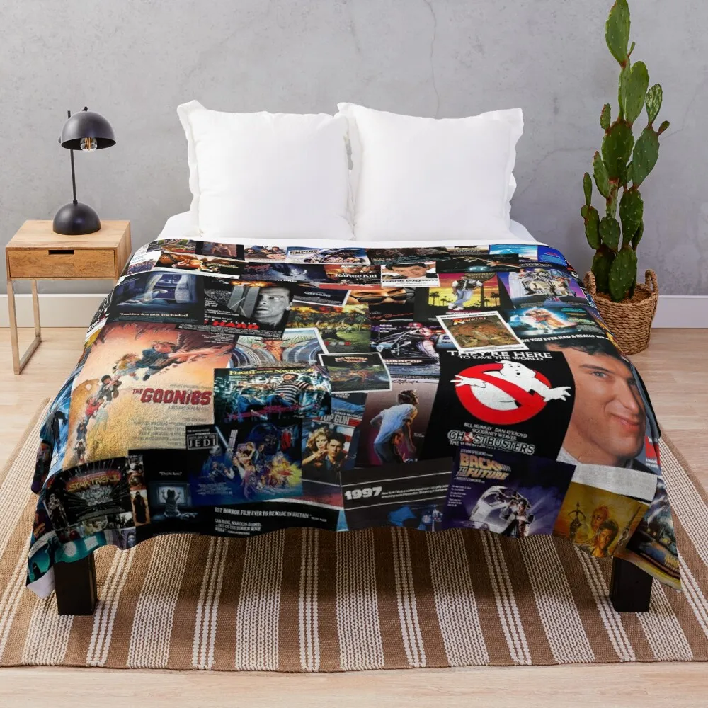 

1980s Movie Posters Throw Blanket Multi Use Warm Blanket for Living Room Bedroom