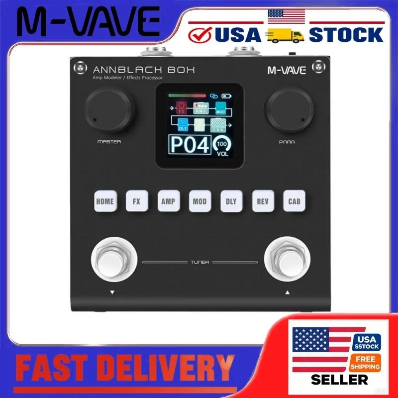 M-VAVE Blackbox Guitar Bass AMP Modeler معالج متعدد التأثيرات 80 إعدادات مسبقة 20 IR Cab 10H دواسة محمولة قابلة لإعادة الشحن #1