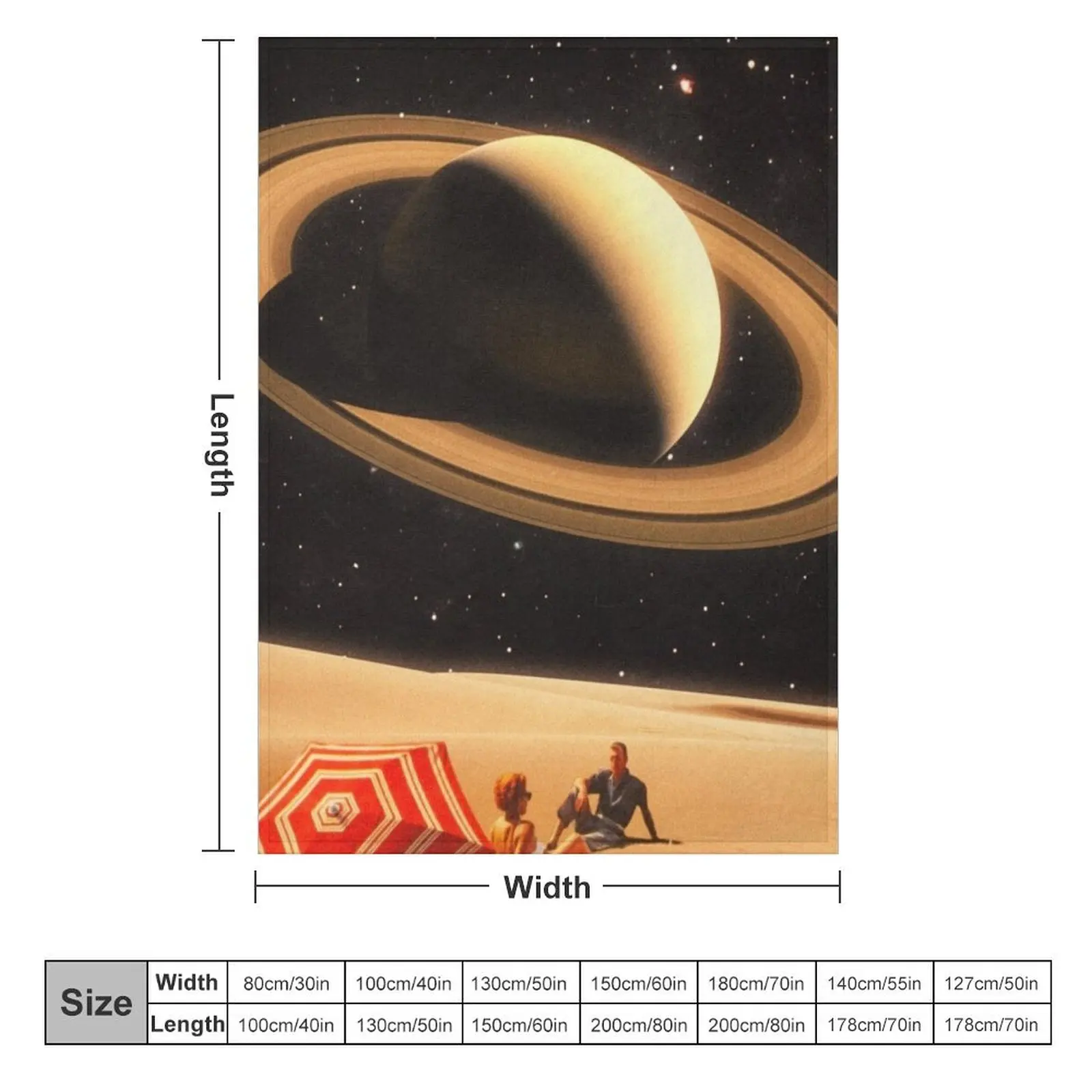 Space Date - Retro-Futuristic Sci-Fi Romantic Desert Themed Collage Artwork Design Throw Blanket wednesday anime Blankets