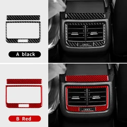 For Seat Leon MK3 2013 2014 2015 2016 2017 2018 2019 2020 Car Rear Air Outlet Frame Trim Real Soft Carbon Fiber Sticker LHD RHD