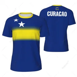 Sports Mesh T-shirt Curacao Flag For Running Bike Soccer Tennis Football Fitness Tees 3D Printed Custom