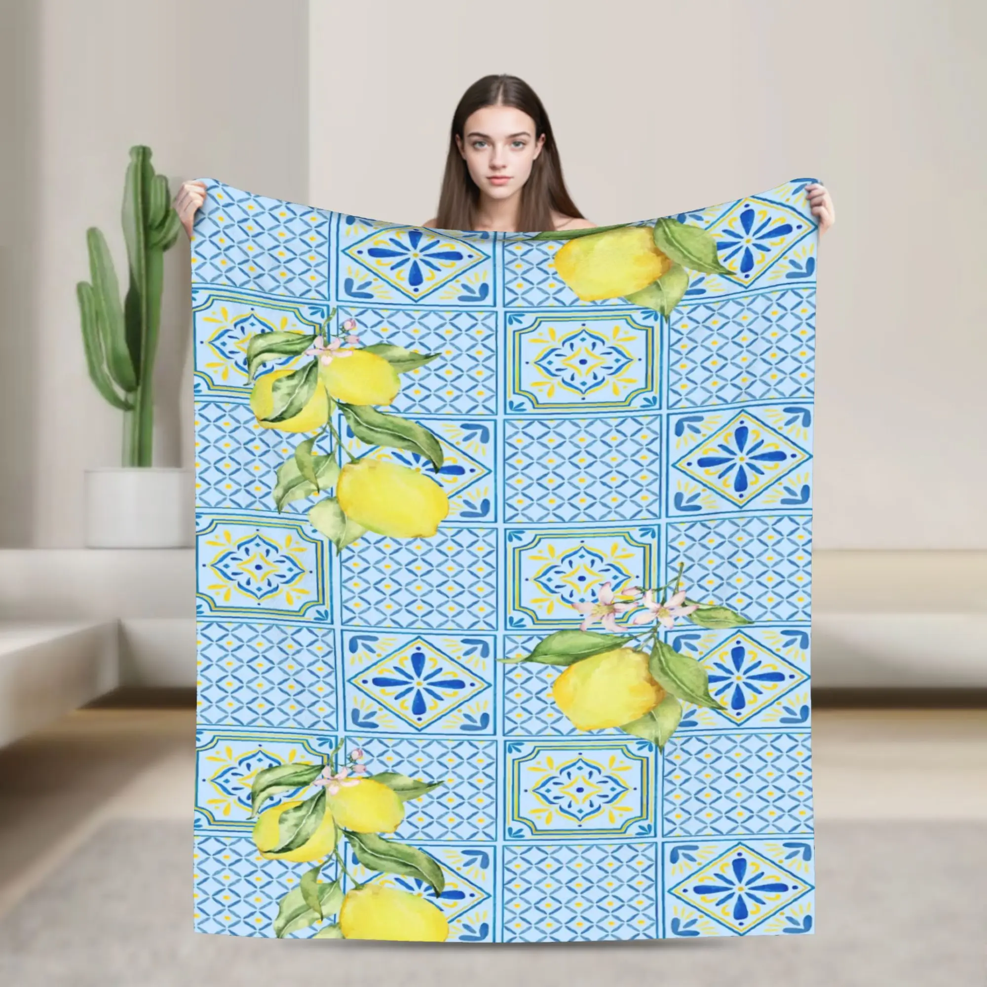 New Lemon Sicily Rectangle Blanket Super Soft Fleece  Comfortable Throw Blanket Machine Washable