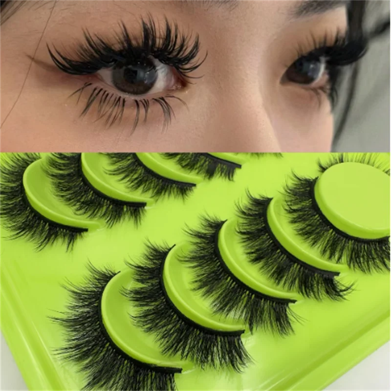 6 par rzęs do makijażu w stylu \"demonicznym\", imitujących wygląd azjatyckiej, mieszanki ras, seksownej dziewczyny z efektem \"smoky eye\" i dymnym wyglądem, na górne rzęsy.