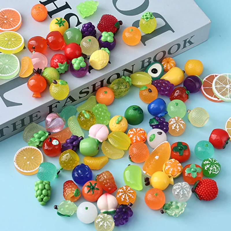 10 Uds fruta en miniatura Micro paisaje pequeña fruta de resina Diorama para jardines de hadas decoración de escritorio DIY accesorios hechos a mano juguetes para niños