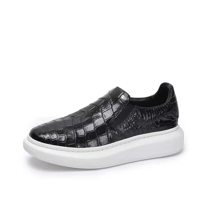 

2024 new arrival Fashion Crocodile Belly Skin causal shoes men,male Genuine leather sneakers pdd486