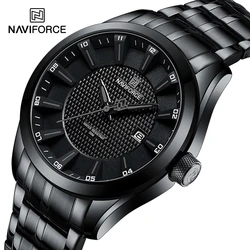 Top Brand NAVIFORCE Men Watch Fashion Water Resistant Wristwatch Classic Quartz Date Display Casual Stainless Steel Band Watches