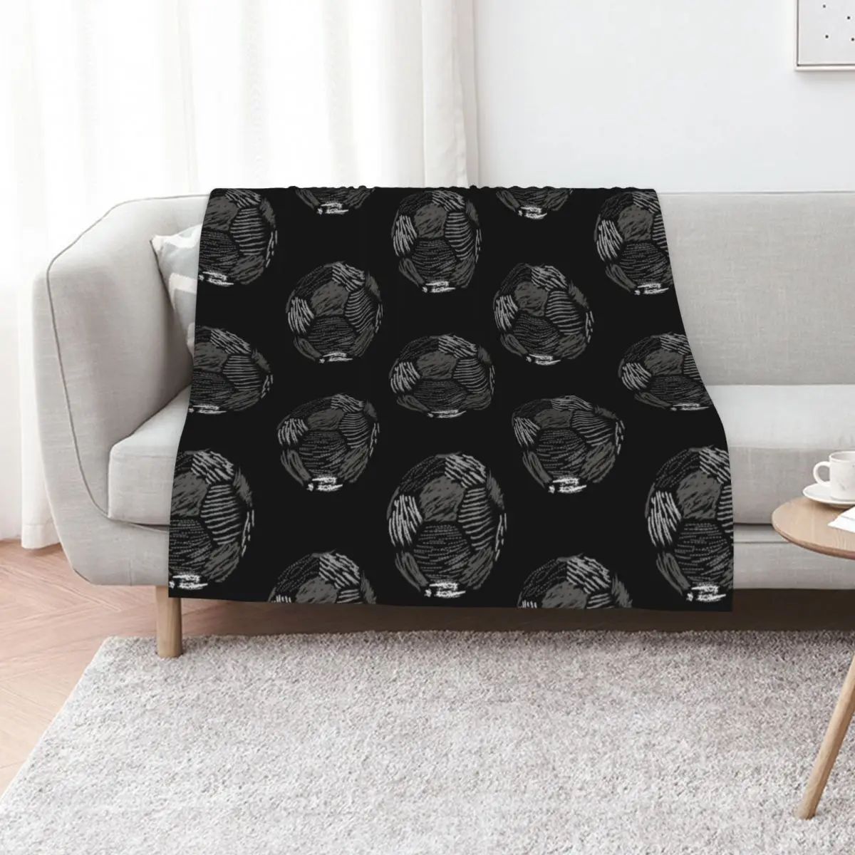 Soccer ball Throw Blanket Anti Shedding Soft Fuzzy Blanket for Home