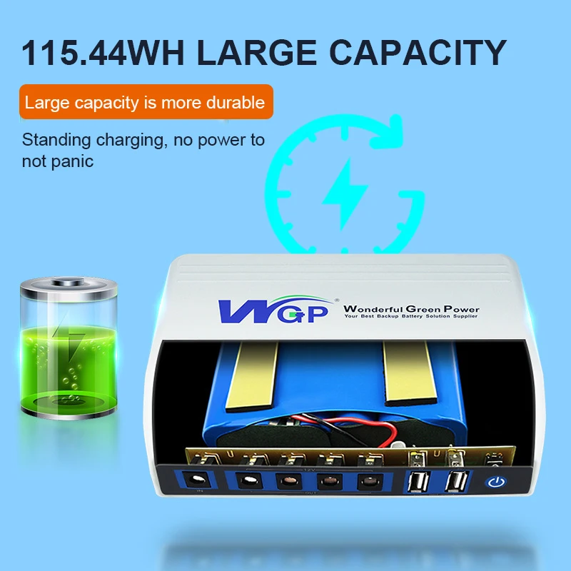 Imagem -03 - Extralarge Capacidade Segura em Espera Fonte de Alimentação Câmera Roteador Ininterrupta em Espera Fonte de Alimentação Multiport 512b5v 12v 115.44wh